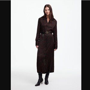 Madewell Floral Button-Front Midi Shirtdress Size 12